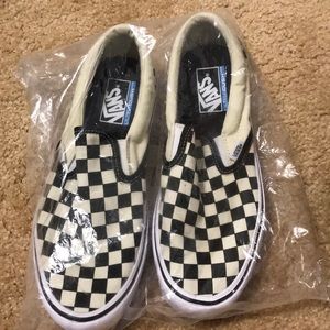 Brand new checkered slip-on vans (ultracush lite)